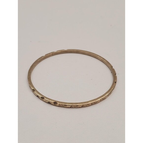 Vintage Silver 925 Bangle Bracelet Eternity Setting Etched Scrolled Design Art - Picture 2 of 10